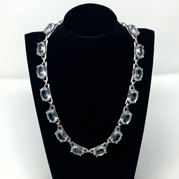 Swarovski Chunky Aqua Crystal Necklace - Picture 1 of 9